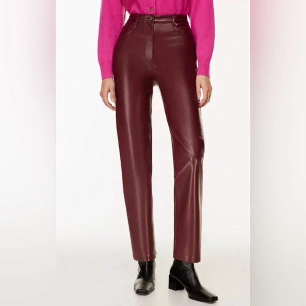 NWOT Wilfred The Melina Pant - Burgundy Faux Leather Pants